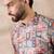 Men multi silk blend printed mandarin collar straight kurta with trouser