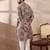 Men multi silk blend printed mandarin collar straight kurta with trouser