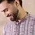 Men lavender silk blend embroidered mandarin collar straight kurta with trouser