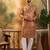 Men brown cotton batik embroidered straight kurta