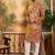 Men brown cotton batik embroidered straight kurta