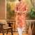 Men orange silk blend batik embroidered straight kurta