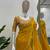 Yellow jimmy choo silk with 3mm sequence embroidery work lace border with blouse