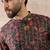 Men black silk blend embroidered mandarin collar straight kurta with trouser