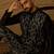 Men black silk blend solid embroidered straight kurta