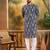 Men blue viscose rayon shibori embroidered straight kurta