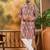 Men brown viscose rayon shibori embroidered straight kurta