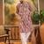 Men brown viscose rayon shibori embroidered straight kurta