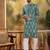 Men green viscose rayon shibori embroidered straight kurta
