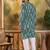 Men green viscose rayon shibori embroidered straight kurta