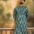 Men green viscose rayon shibori embroidered straight kurta