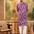 Men purple viscose rayon shibori embroidered straight kurta