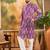 Men purple viscose rayon shibori embroidered straight kurta