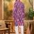 Men purple viscose rayon shibori embroidered straight kurta
