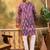 Men purple viscose rayon shibori embroidered straight kurta