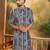 Men blue viscose rayon batik embroidered straight kurta