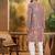 Men brown viscose rayon shibori embroidered straight kurta