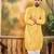 Men yellow silk blend solid embroidered straight kurta
