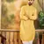 Men yellow silk blend solid embroidered straight kurta