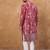 Men red viscose rayon batik embroidered straight kurta
