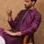 Men purple silk blend geometric printed straight kurta