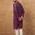 Men purple silk blend geometric printed straight kurta