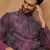 Men purple silk blend geometric printed straight kurta