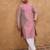 Men pink silk blend ethnic motifs printed straight kurta