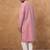 Men pink silk blend ethnic motifs printed straight kurta