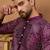Men purple silk blend geometric printed straight kurta