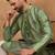 Men green silk blend geometric printed straight kurta