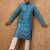Men blue silk blend geometric printed straight kurta