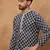Men blue viscose rayon shibori embroidered straight kurta
