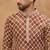 Men brown viscose rayon solid embroidered straight kurta