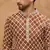 Men brown viscose rayon solid embroidered straight kurta