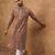 Men brown viscose rayon solid embroidered straight kurta