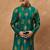 Men teal viscose rayon ethnic motifs printed straight kurta