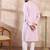 Men purple silk blend geometric embroidered straight kurta