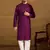 Men purple viscose rayon solid embroidered straight kurta