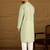 Men green viscose rayon bandhani embroidered straight kurta