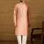 Men peach viscose rayon bandhani embroidered straight kurta