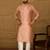 Men peach viscose rayon bandhani embroidered straight kurta