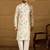Men white viscose rayon floral embroidered straight kurta