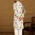 Men off white viscose rayon geometric printed straight kurta