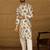 Men off white viscose rayon geometric printed straight kurta