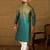Men green cotton bandhani embroidered straight kurta