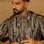 Men black viscose rayon abstract printed straight kurta