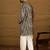 Men black viscose rayon abstract printed straight kurta
