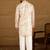Men off white viscose rayon floral printed straight kurta