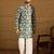 Men teal silk blend floral printed straight kurta